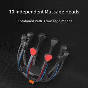BBK-TB Nouveauté Masseur Électrique Vibrant 360 Degrés à 10 Moteurs pour Tête et Cuir Chevelu, Rechargeable par USB, Batterie <span class=keywords><strong>au</strong></span> Lithium - Product Image 4