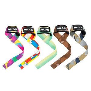 MKAS Sublimation Seal Nylon Custom Fitness Gym Weight Lifting Straps Weightlifting High Quality Wrist Straps