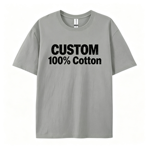 Camiseta de Hombre con Cuello Redondo, 100% Algodón, 240 g/m², Corte Regular, Logotipo Personalizado OEM, Impresión en Serigrafía para Uso Diario Informal - Product Image 1