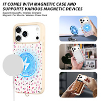Ensemble de porte-cartes magnétique et étui de téléphone portable en cuir microfibre imprimé UV personnalisable, étanche et résistant aux chocs pour iPhone