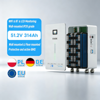 Batterie solaire Enook la plus vendue 16 kWh 51,2 V 314 Ah LiFePO4, capacité réelle 16,08 kWh, batterie lithium-ion haute densité énergétique, stock UE