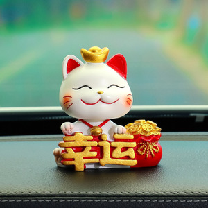 รูปปั้นแมวกวักเรซิ่นตกแต่งรถยนต์ ของตกแต่งภายในรถยนต์สำหรับวางบนคอนโซลกลาง - Product Image 5