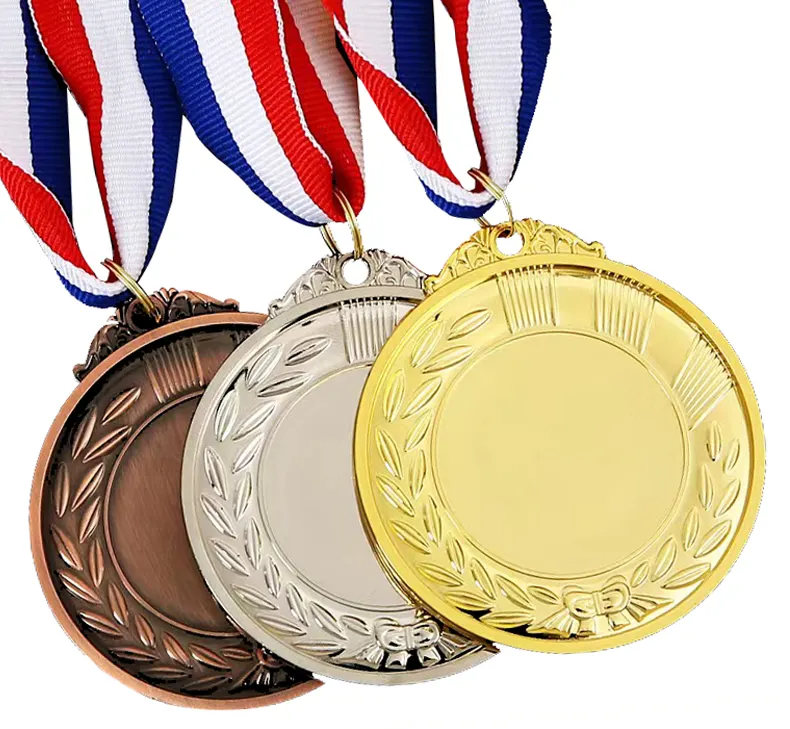 Fabricant de médailles et trophées personnalisés sublimation logo vierge en alliage de zinc course médaille d'or médaille de sport personnalisée en métal