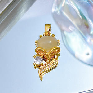 [ทองแดงแท้] ฟอกซ์บริสุทธิ์ บริสุทธิ์และทันสมัย ​​เครื่องประดับทำมือแบบ DIY ข้ามพรมแดน จี้ฝังไมโครเซอร์โคเนียม - Product Image 2