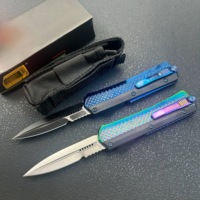 Couteau de poche multifonctionnel de haute qualité en acier D2 avec bouton poussoir, couteau pliant tactique avec poignée en alliage de zinc à verrouillage