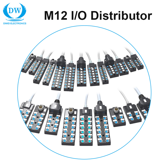 4 8 12 Ports Junction Box M12 Termination Wiht M12 I / O Screw Terminal Block Connector