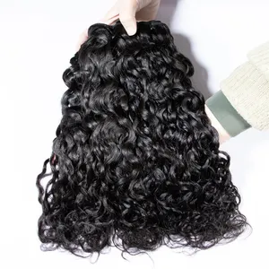 GS Free Sample Cuticle Aligned Water Wave Human Hair Natural Wave Weaves Wet and Wavy Brazilian Hair Bundle With Closure Frontal