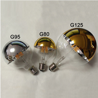 Ampoule LED E26 E27 B22 demi-chrome 2W 4W 6W 8W à intensité variable, filament vintage, lampe G45 A60 G80 G95 G125, ampoules LED Edison miroir