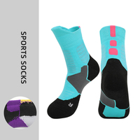 Haute qualité blanc violet rembourré hommes chaussettes équipage unisexe Elite Sport chaussettes basket-ball
