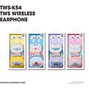 Écouteurs TWS-K64 BT 5.3 avec étui en silicone motif monstre de dessin animé mignon - Product Image 4