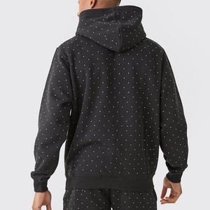 ชุดวอร์มปักพลอยเทียมแบบสวมหัวสำหรับผู้ชายสไตล์ไฮสตรีท - Product Image 4