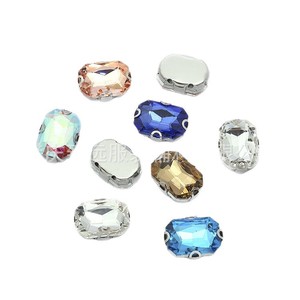 Octagonal Glass Rhinestone 4 Holes Rectangle Faceted For Clothing <b>Shoes</b> Hats DIY Jewelry <b>Accessories</b> - Product Image 5