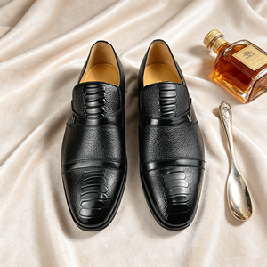 Mocasines de Cuero con Patrón de Cocodrilo de Lujo para Hombre, Mocasines con Textura Exótica, Elegantes Zapatos Formales Sin Cordones para Caballero 2026 - Product Image 6