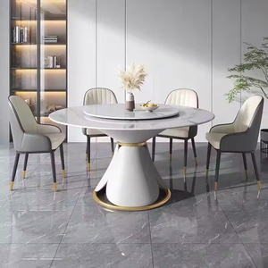 <span class=keywords><strong>Table</strong></span> à manger pivotante extensible en pierre frittée moderne de luxe, capacité de 6 personnes, idéale pour les salles à manger et les meubles de <span class=keywords><strong>cuisine</strong></span> - Product Image 2