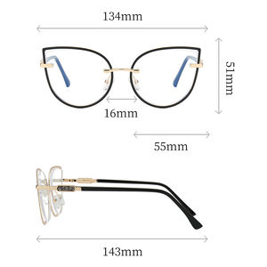 2025新仕様フレーム光学眼鏡コンピューター光学フレーム猫目ファッショナブルな眼鏡アンチブルーライトメガネ女性用 - Product Image 5