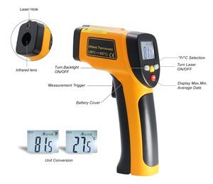 Termómetro Infrarrojo Láser Digital Industrial sin Contacto HTI -50~650C Xintest - Product Image 2