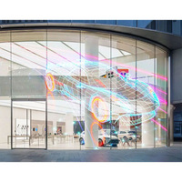Écran LED holographique pour centre commercial, 4500 nits, P6.25, écran LED holographique publicitaire, film adhésif transparent pour intérieur