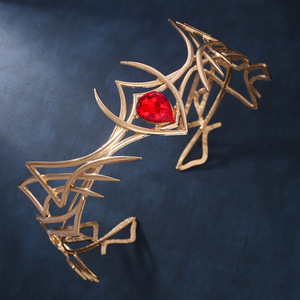 إكسسوارات شعر من سبائك الهوبيت للأقزام من الجبين ، إكسسوارات شعر كبيرة ذهبية العتيقة - Product Image 1