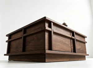 Modern Minimalist Square <b>Walnut</b> Coffee <b>Table</b> with Storage Drawers for Living Room - Product Image 6