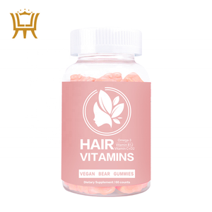 Gummies per capelli da donna con etichetta privata multivitaminico Multi vegano con Omega-3, folato, miscela di collagene vegano - Product Image 1