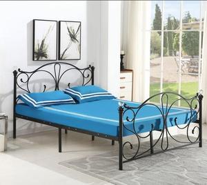 Free Sample <strong>White</strong> <strong>Metal</strong> <strong>Bed</strong> Frame Queen Luxury Iron <strong>Bed</strong> - Product Image 2