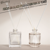 Bouteilles diffuseurs cylindriques en verre transparent sans plomb personnalisées en usine, 100 ml, vides, pour aromathérapie, options de couleur et logo OEM