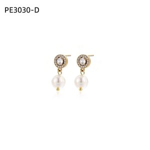 Amy Amy <b>Pearl</b> <b>Earrings</b> 925 <b>Silver</b> Faux <b>Pearl</b> Drop Studs Classic Women's Jewelry White Round Shape Everyday Wear - Product Image 4