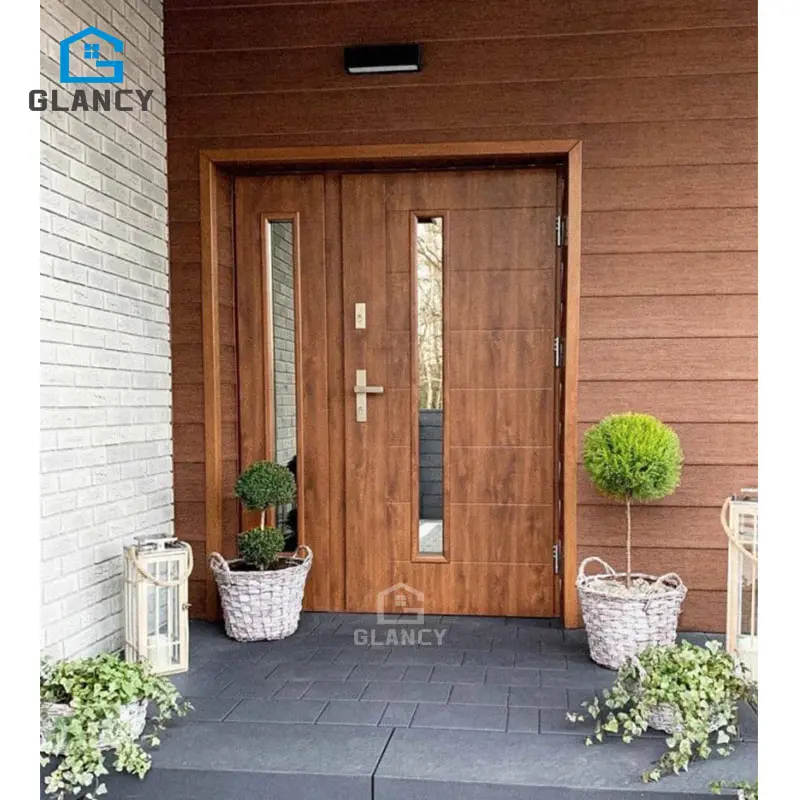 Eloyd Modern Design Decorative Exterior Entrance Front Main Stainless Steel Security Door Metal Front Pivot Entry Doors