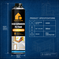 Mousse polyuréthane haute expansion FEIDU'S HOME 750ml/300ml, mastic professionnel pour le remplissage des joints et l'isolation des portes et fenêtres