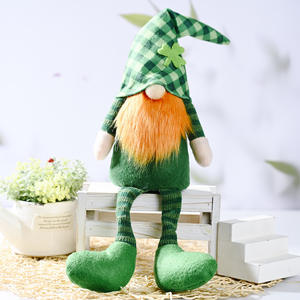 Youlun St. Patricks Day Gnome Poupée En Peluche Elfe Irlandais Shamrock Longue Jambe Sans Visage Gnomes En Peluche Pour La Maison Table Printemps Ornements - Product Image 4