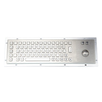 Kiosque de boule de commande en métal robuste et étanche pour clavier industriel en acier inoxydable à 67 touches
