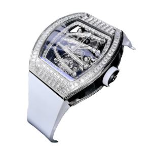 Montre automatique pour homme de qualité supérieure, mouvement tourbillon, mécanique, design de luxe, montres serties de diamants - Product Image 3