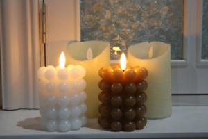 Nến Led Không Lửa Trang Trí Giáng Sinh, Trang Chủ Đám Cưới Hẹn Giờ 3d Di Chuyển Bấc Nhấp Nháy Kiểu Bong Bóng Điều Khiển Từ Xa - Product Image 3