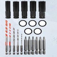 Ensemble d'outils combinés sans balais 21 V avec perceuse, clé à chocs et meuleuse d'angle de 125 mm pour chariot à outils de carrosserie compatible batteries 18 V 20 V