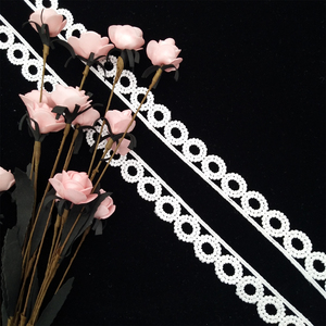 Hot Sale 2cm <b>White</b> Border Japanese <b>Lace</b> Trim Circle Scalloped Polyester Guipure Sewing Supplies - Product Image 3
