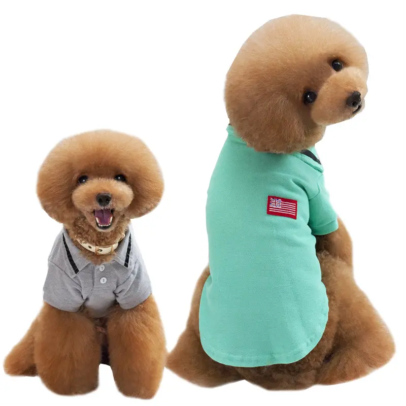 ホット販売空気通気性コットンサマーポロTシャツ猫子犬犬ペットジャケット服