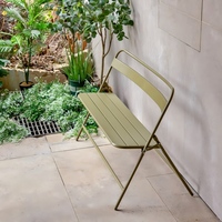Banc pliant double en fer antirouille avec dossier incurvé pour jardin, terrasse, café
