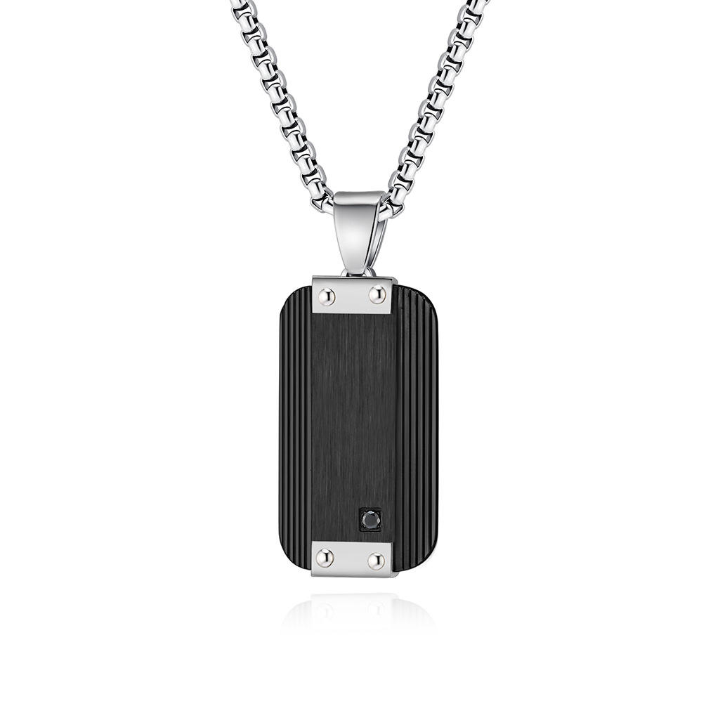 Black  Single Pendant Without Chain