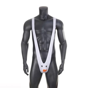 Combinaison de Père Noël pour homme, blanche, respirante, en polyester, avec bretelles, costume de fête - Product Image 4