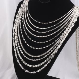 مجوهرات دائمة تركيبات مجوهرات فضة استرليني S925 سلسلة بسلسلة مشبك بحري تصنيع قلادة قلادة - Product Image 3