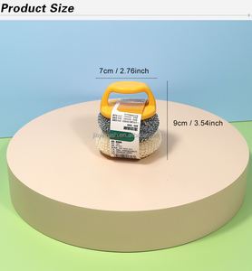 Pasokan langsung pabrik Aksesori dapur bola pembersih untuk panci pembersih Scrub baja sikat pembersih penggosok bola kawat - Product Image 5