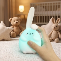 Nouvelle lampe tactile USB en silicone en forme de lapin mignon, lampe de table tactile, lampe de chevet pour chambre d'enfant, décoration de chambre d'enfant, cadeau
