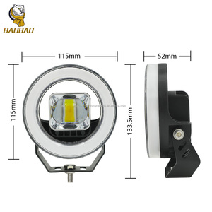 Red <span class=keywords><strong>Devil</strong></span> Eyes 4.5 pouces en aluminium rond blanc jaune double couleur LED phare de travail phares de voiture Mini projecteur de conduite pièces automobiles - Product Image 2