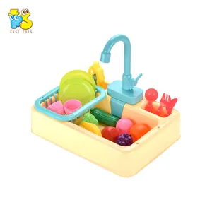Kids plastic kitchen dishwasher electric kitchen sink toy pretend play washing up game