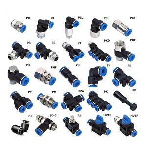 空气管路气动推入接头推入式接头塑料气动接头用于pu管尼龙管 - Product Image 1