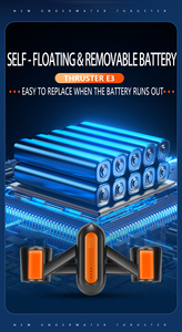 מנוע חשמלי 350W 500W לקטנוע תת ימי, כולל תושבת למצלמה, 2 הילוכים, מהירות 10-25 קמ/שעה, ציפה חיובית, זמן ריצה 40-60 דקות - Product Image 4