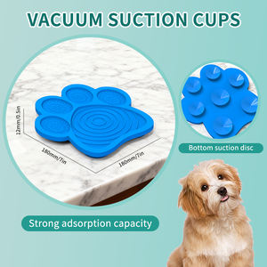Tapete de Silicone com Padrão de Patas de Cão e Tapete de Lamber para Cães, Tigela de Alimentação Lenta com Ventosa Forte - Product Image 3