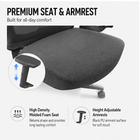 Chaise de bureau pivotante ergonomique, chaise de bureau moderne en maille, chaise de bureau ergonomique avec soutien lombaire