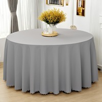 Nappe en polyester unie à prix de gros pour grandes tables rondes, design simple, personnalisable pour mariage, fête, banquet