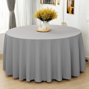 Оптовая цена. Однотонная скатерть из полиэстера для больших круглых столов. Простой дизайн. На заказ для свадеб, вечеринок, банкетов. - Product Image 4